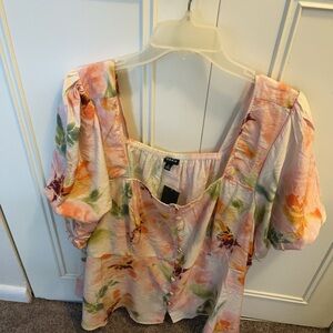 Torrid Floral Puff Sleeve Blouse plus size 3X